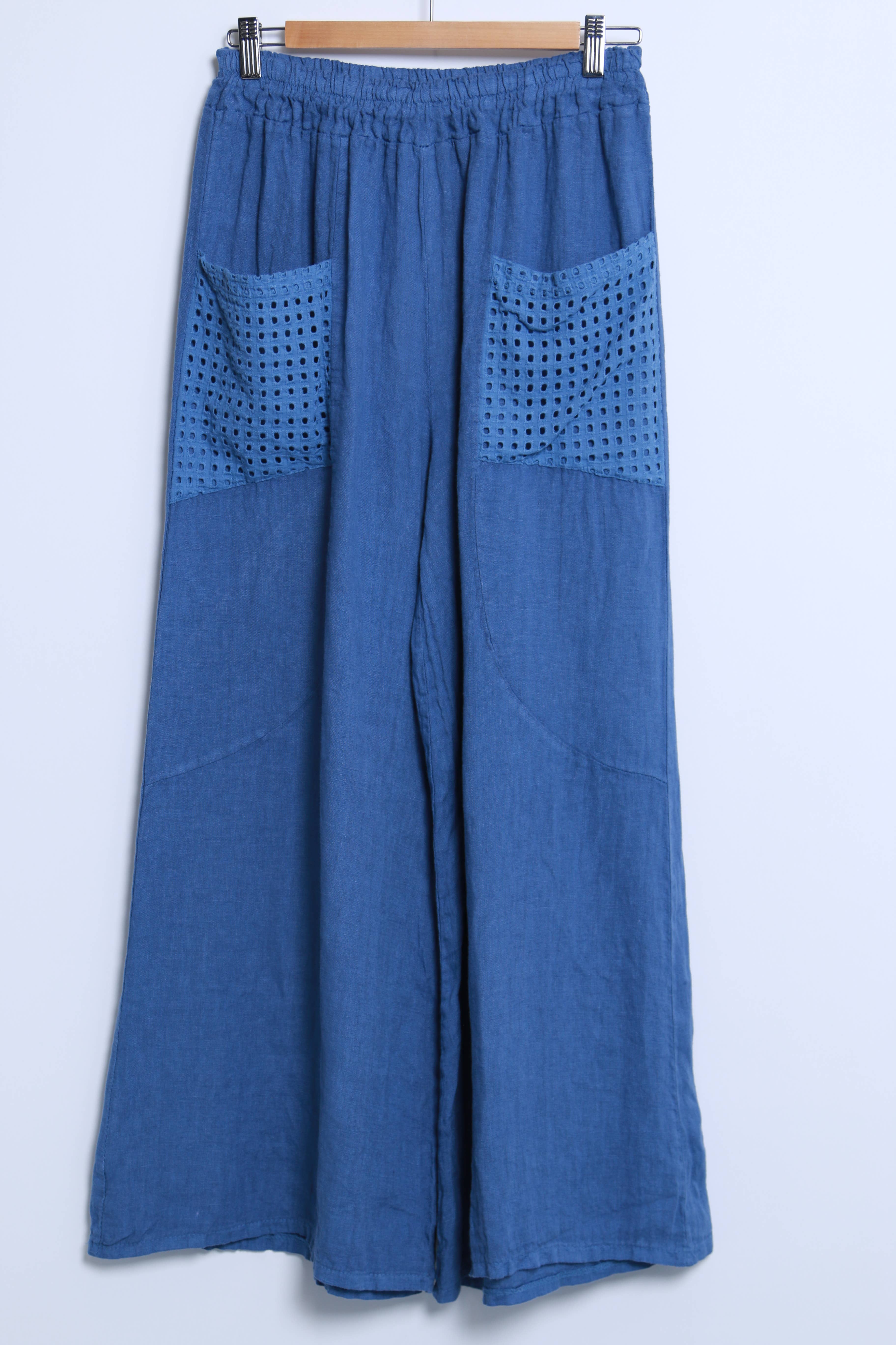 Shyloh - Wholesale Pants - Women's - Linen Trousers with Openwork Pockets 2058010