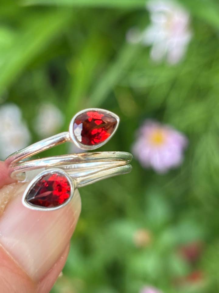 Garnet Ring size 8 for wholesale by Wild Peonies Xo