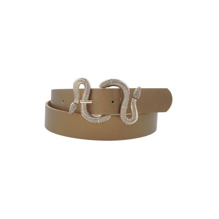 anbfashion - Wholesale Belt - Women's - ANTIQUE GOLD TEXTURED SNAKE WRAP BUCKLE BELT 330