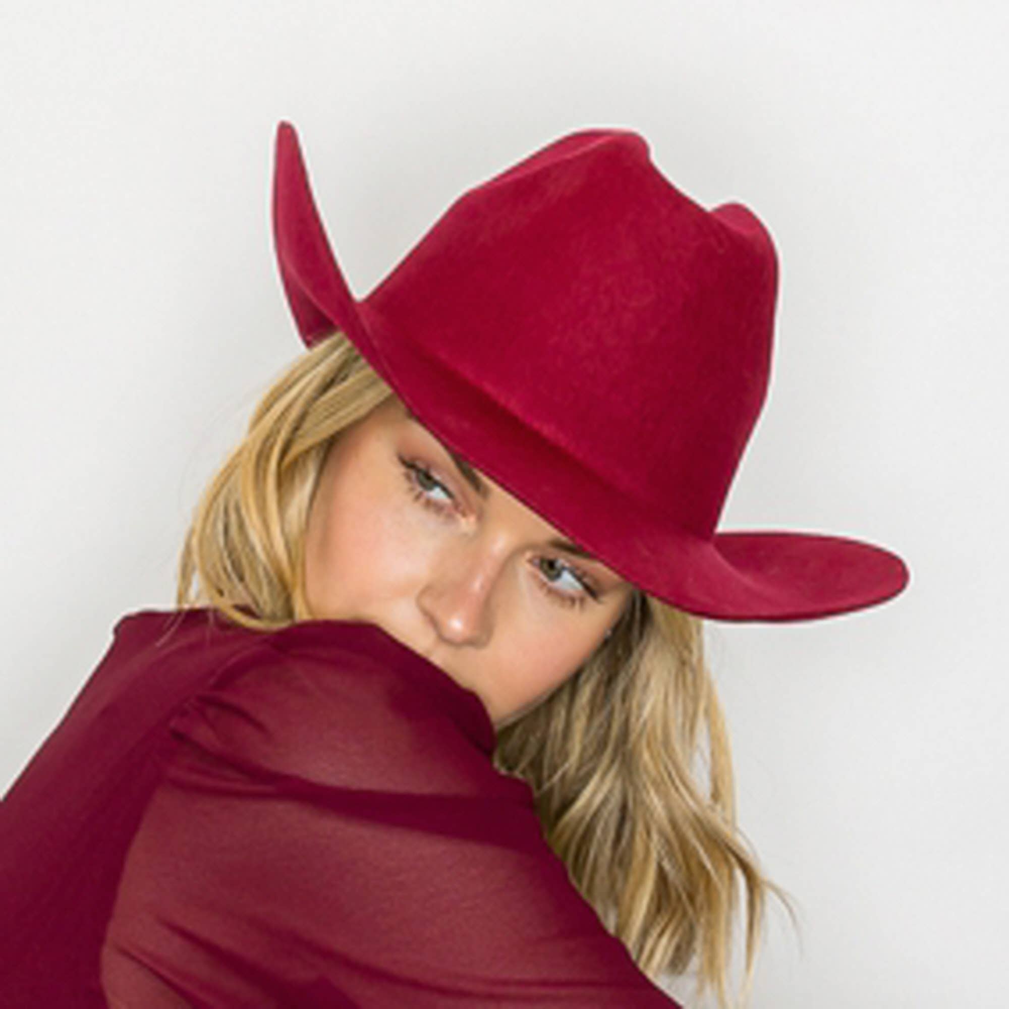 Queens INC - Vente Chapeau de cowboy – femme - Meilleure vente !! Chapeau de cowboy en laine australienne à 100 %.15