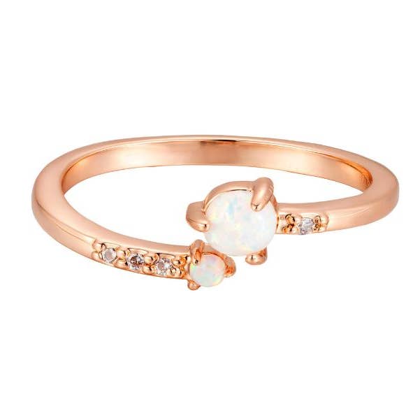 REA Bypass öppen ring med vit opal för wholesale av Heilo Jewelry