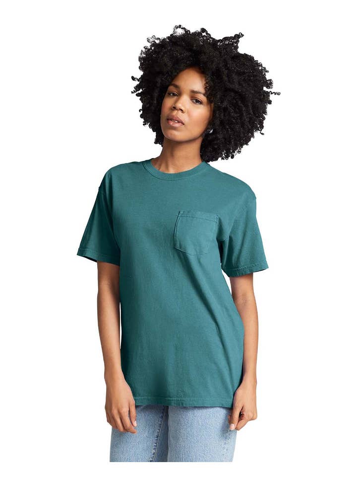Total Apparel - Wholesale T-Shirt - Unisex - Comfort Colors Garment-Dyed Pocket Blank T-Shirt | 6030CC20