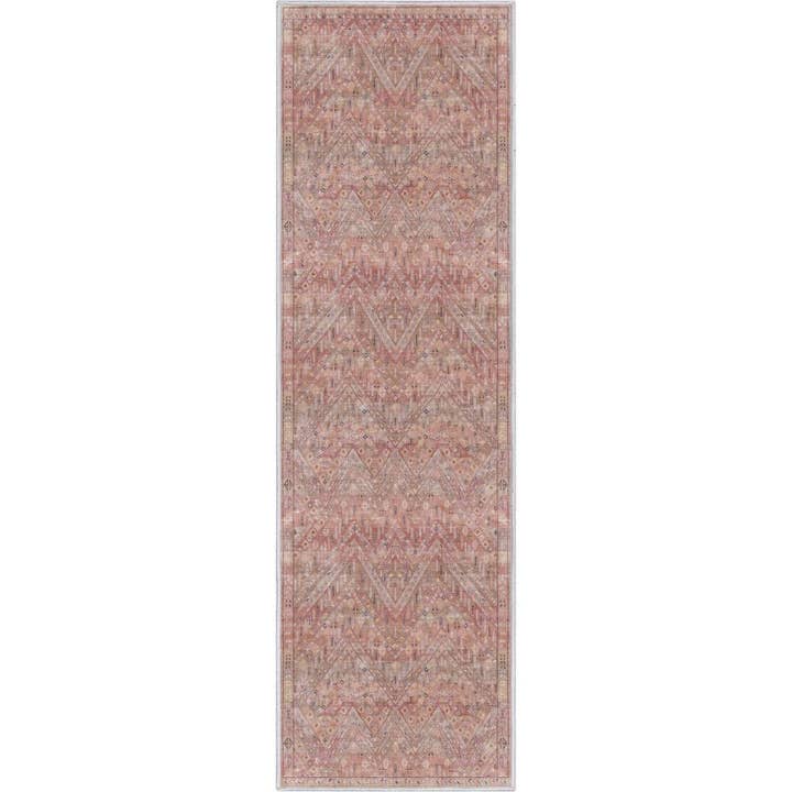 Well Woven - Venta al por mayor Alfombra pequeña - Alfombra Anya Vintage Tribal Chevron roja de tejido plano7