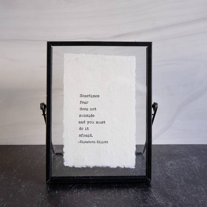 Hart Design Co – wholesale Sign – Elisabeth Elliott Quote | Linen Print in Floating Frame