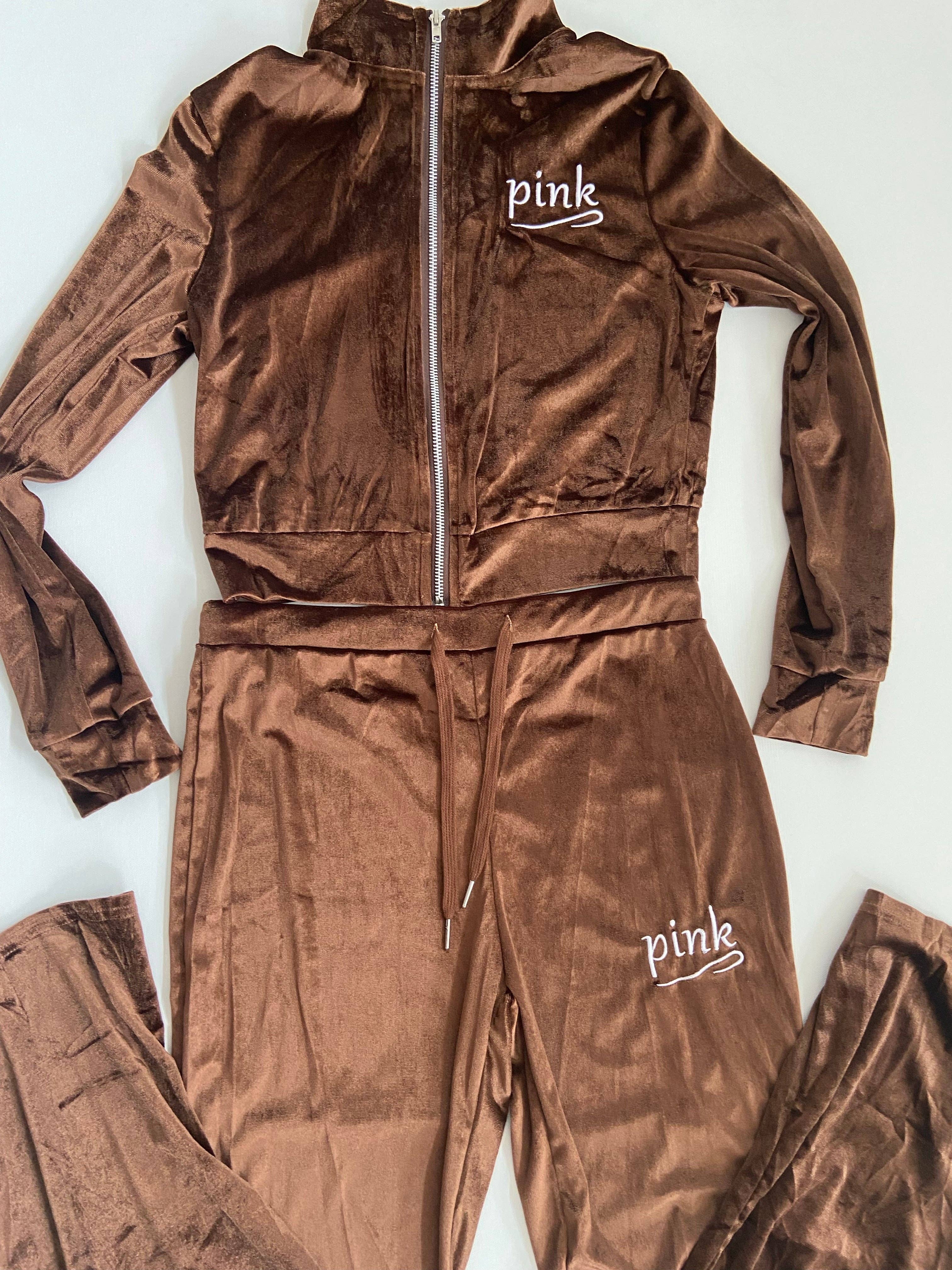 MB Fashion Wholesale - Wholesale Tracksuit - Women's - MB FASHION Velvet Zip-Up Jacket and Wide-Leg Pant Set 218R6
