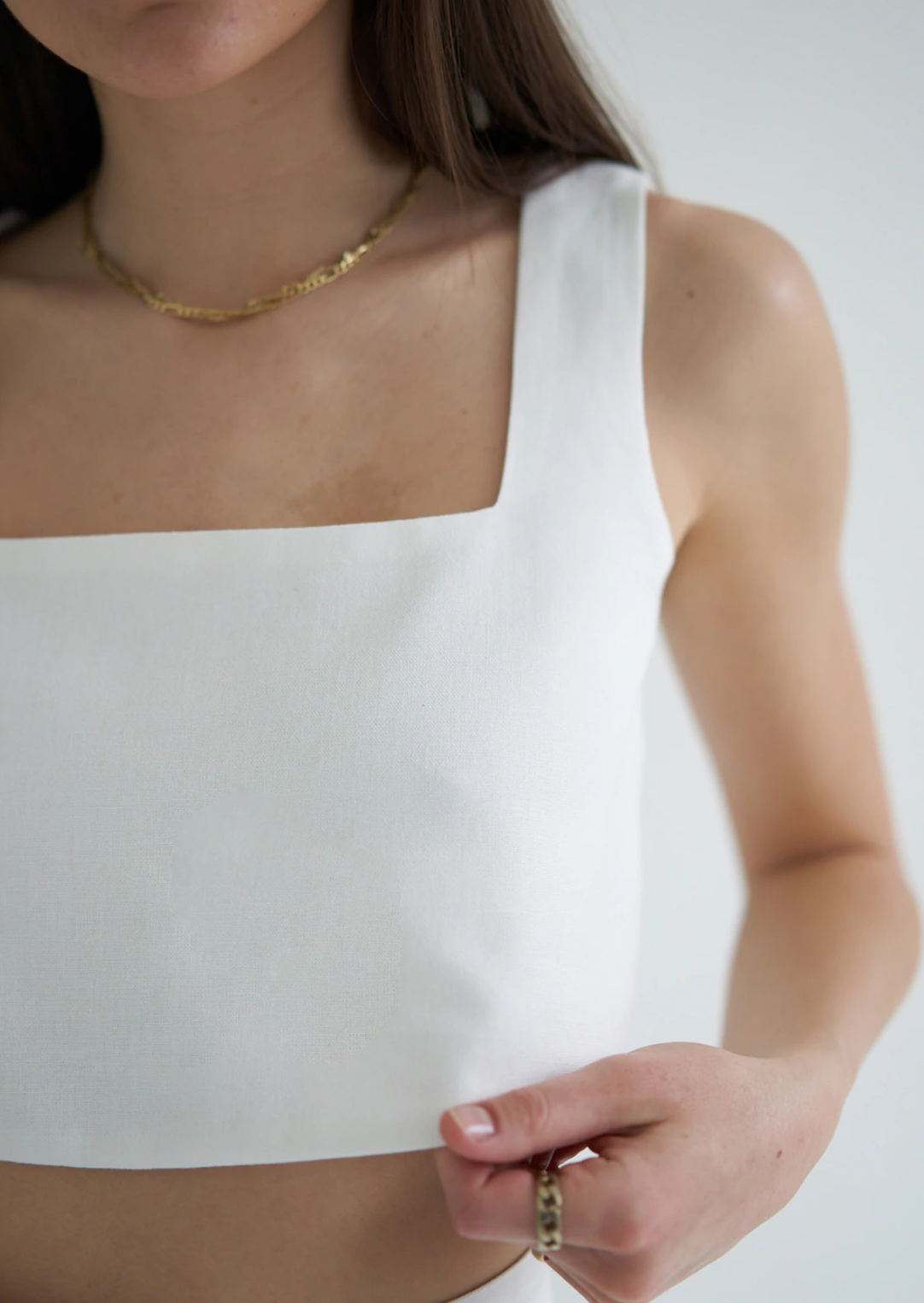 CALAJOLIE - Vente Chemise – femme - Crop top blanc5