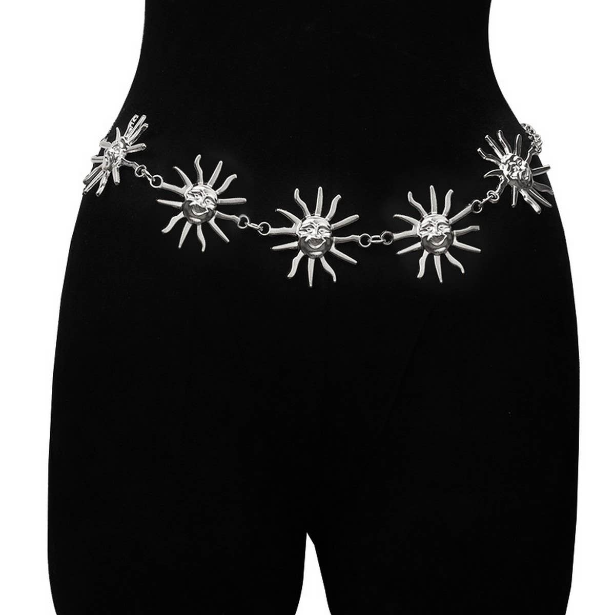 ACCITY - Wholesale Face/Body Chain - METAL SUNFLOWER WAIST CHAIN BODY CHAIN_CWMM06503