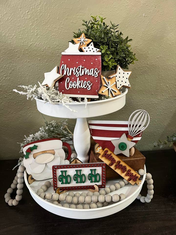 Baking Spirits Christmas tier tray diy craft kit for wholesale by Rustic Home Co LLC