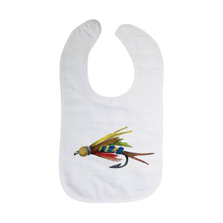 Fliegenfischer-Köder-Lätzchen für den Großhandel von Tina Labadini Designs