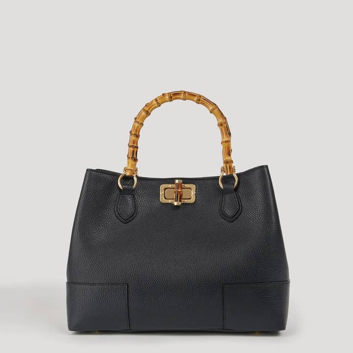 Prestige Milano - Wholesale Top Handle Bag - Women's - Bamboo Babe Bag in Beige Dollar Leather