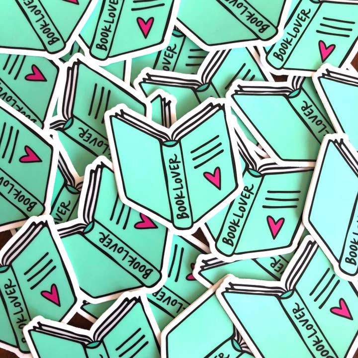 Book Lover Heart Vinyl Sticker for wholesale by Peanut Butter Taco