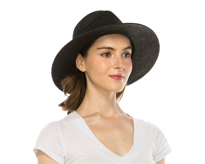 DNMC - Vente Chapeau de paille – femme - Chapeau Fedora en Paille de Raphia pour Femme - Chapeau d'Été Élégant11