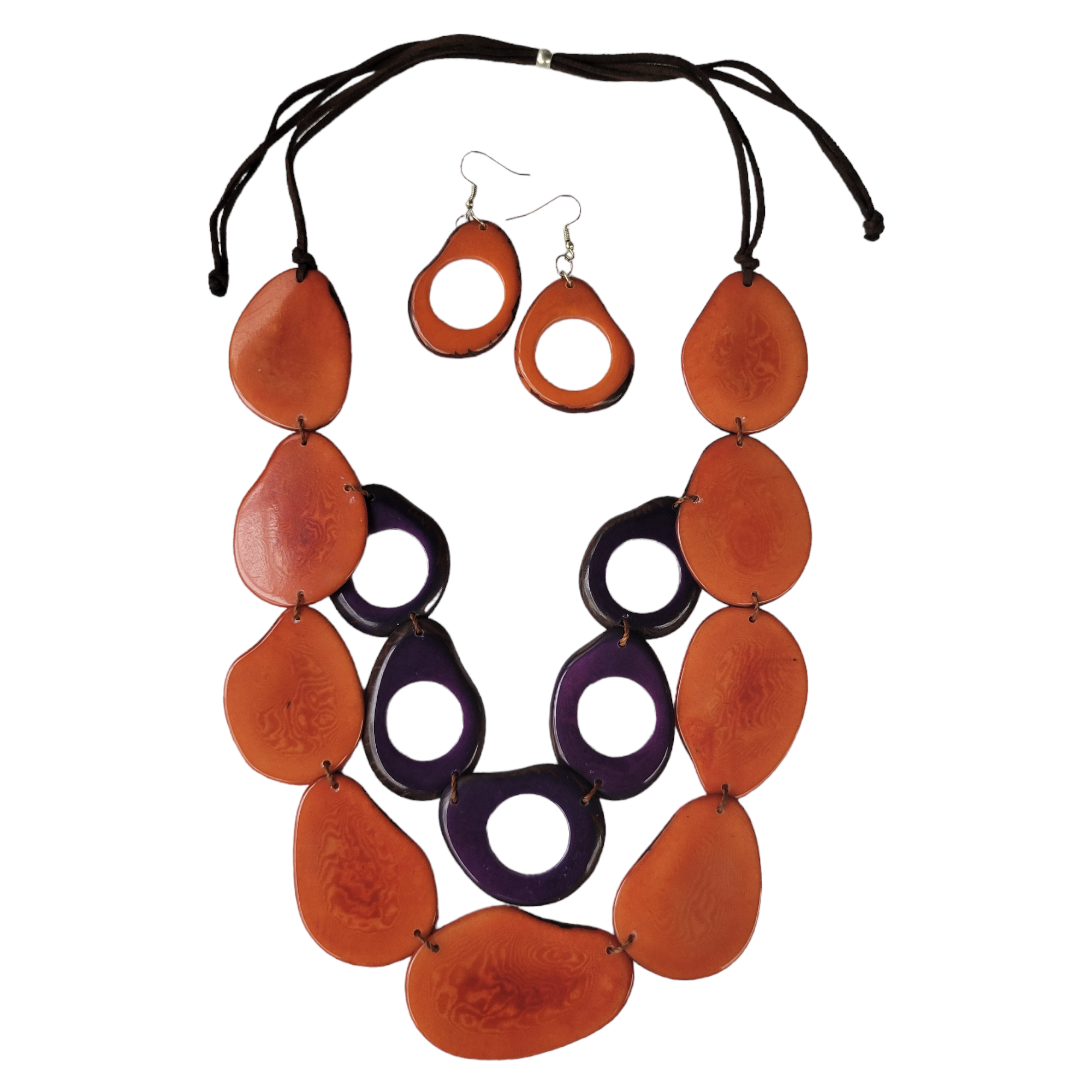 Organic jewelry by Allie - Wholesale Bib Necklace - Bold & Young tagua layered necklace rings&slices6