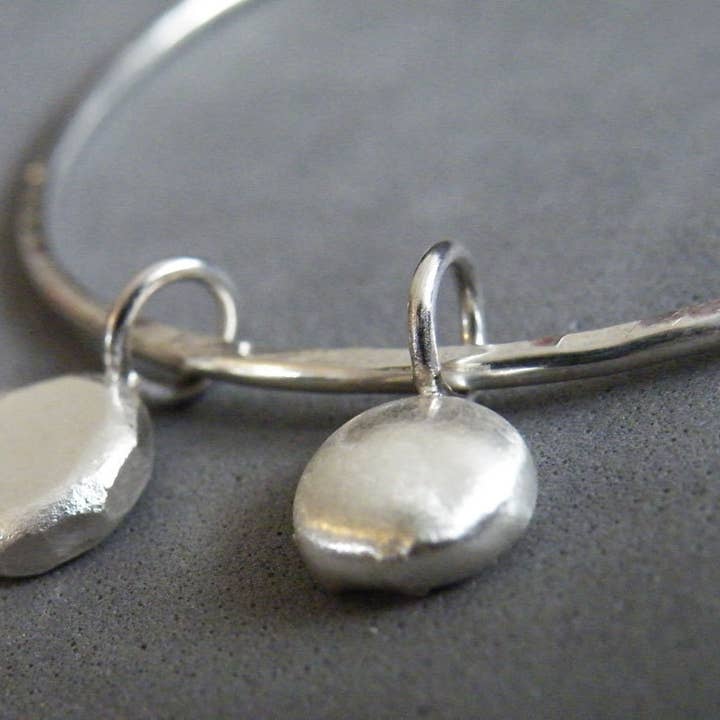 Sterling Silver Bangle With Charms Sterling Silver Charms for wholesale by SteamyLab