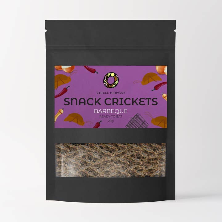 Edible Bug Shop AKA Circle Harvest - Wholesale Puffed snack - BBQ Snack Crickets 20g0