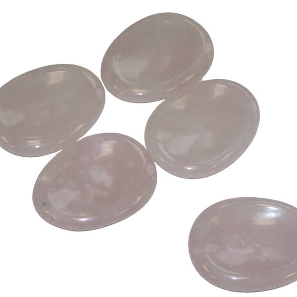 Rose Quartz Worry Stones pk5 for wholesale by Crystal Magick Wholesale Ltd