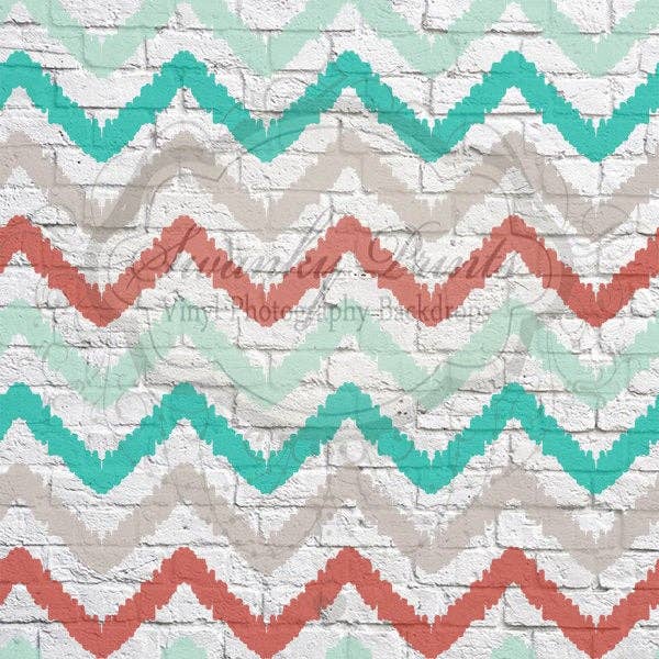 NEUER ARTIKEL 8ft x 8ft Scribble Chevron Brick /Vinyl für den Großhandel von Swanky Prints