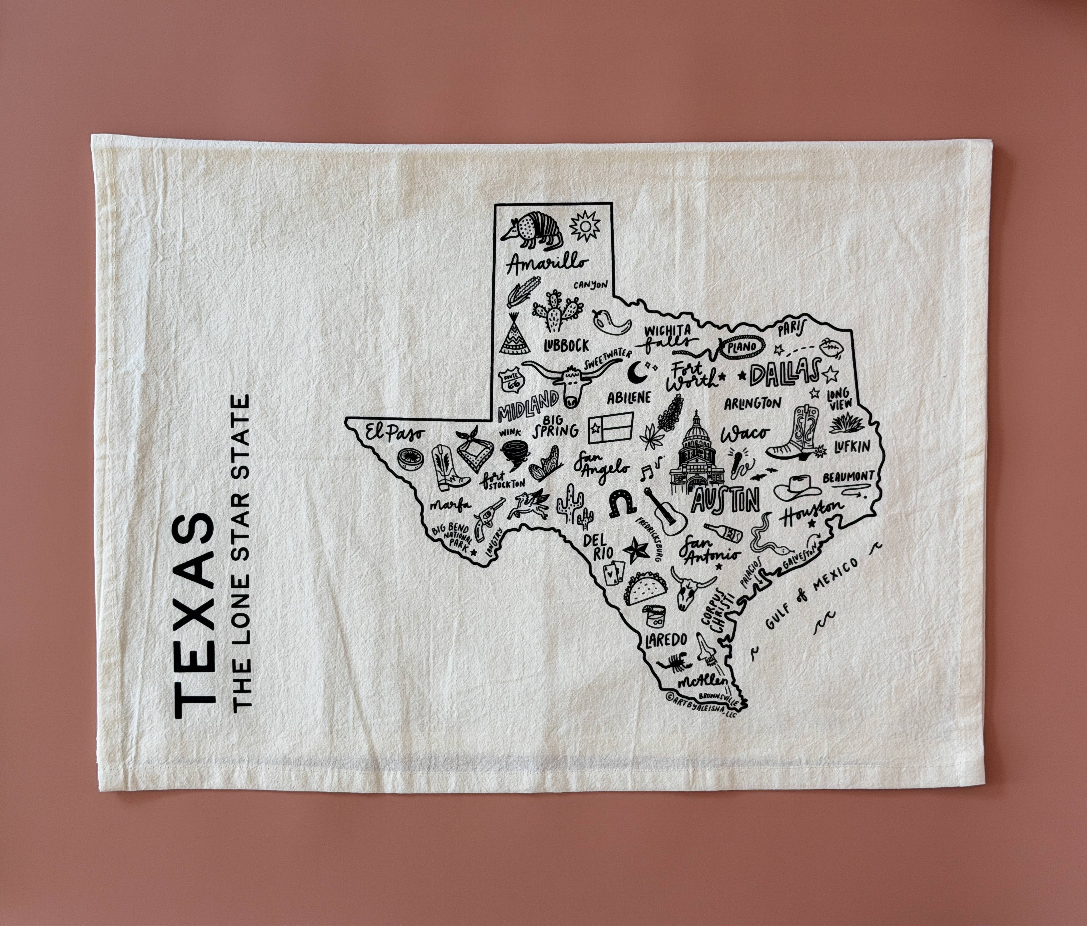 By Aleisha - Wholesale Tea Towel - State of Texas Tea Towel7