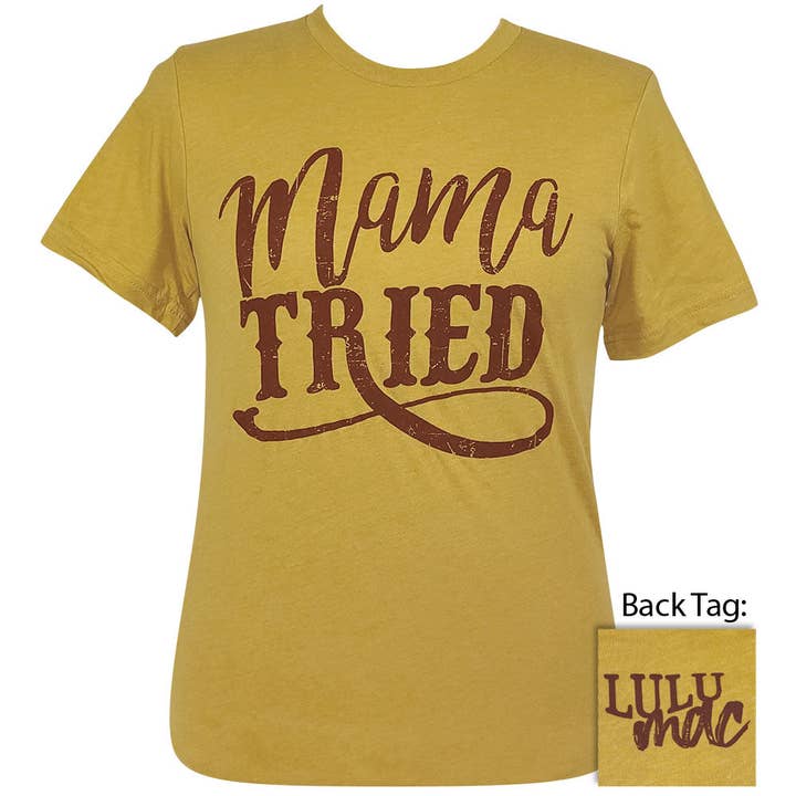 Lulu Mac-Mama Tried SS-LM99-Heather Mustard for wholesale by Girlie Girl Originals