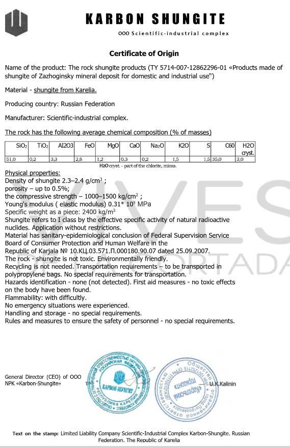 Vives de la Cortada S.L – wholesale Spiritual stone/crystal – Shungite rectangular adhesive plate5