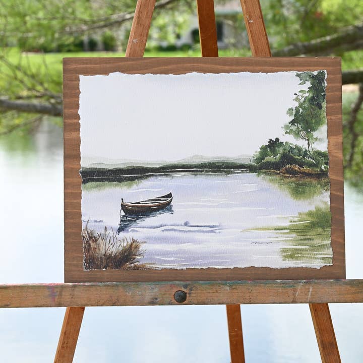 Kalmte vastleggen. Aquareldruk voor wholesale door Woodmiration