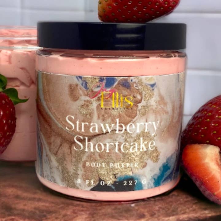 Jay Ellis Cosmetics – Bálsamo/manteiga corporal por atacado – Manteiga corporal morango0