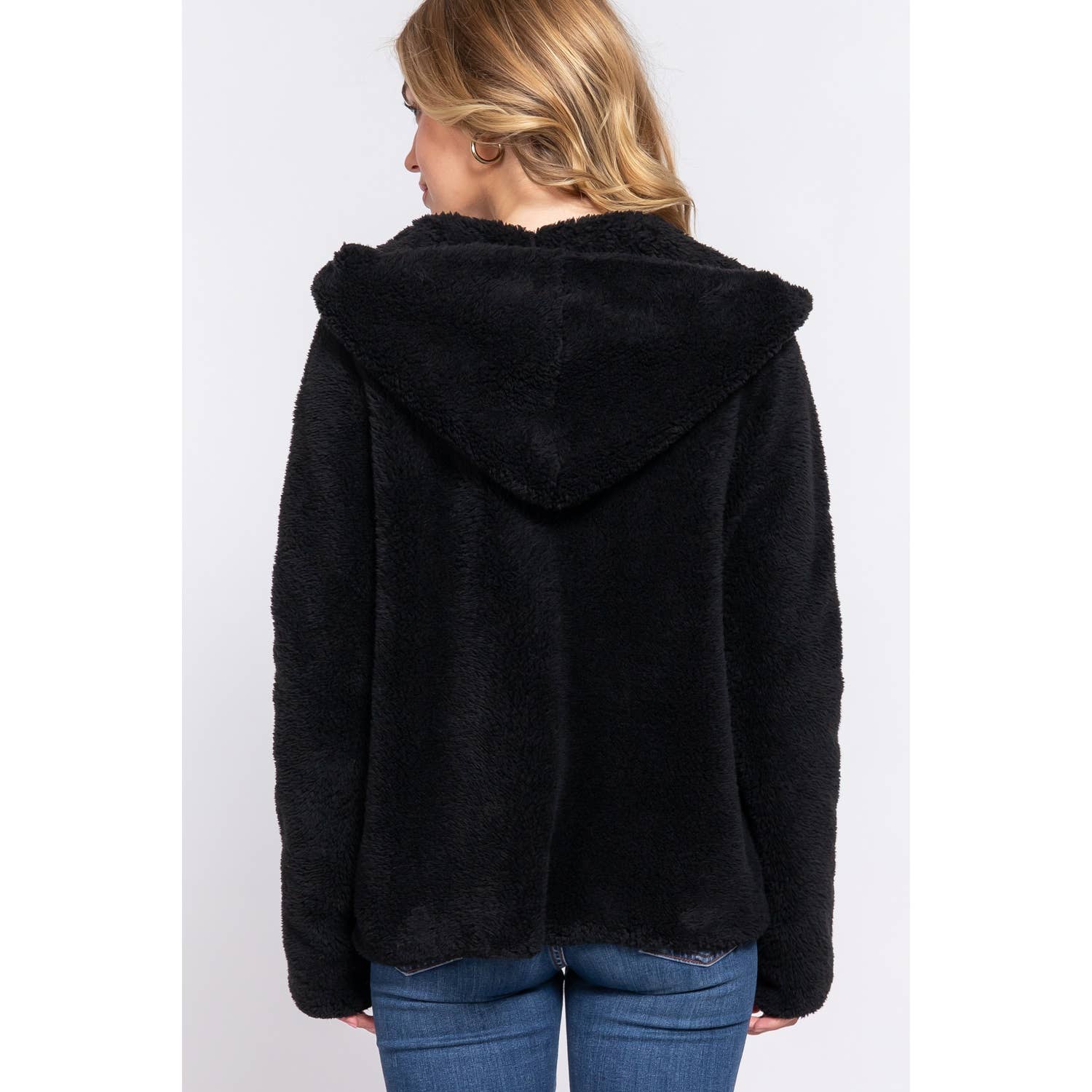 Apolline - Wholesale Jacket - Women's - LONG DOLMAN SLV HOODIE SHERPA JACKET3