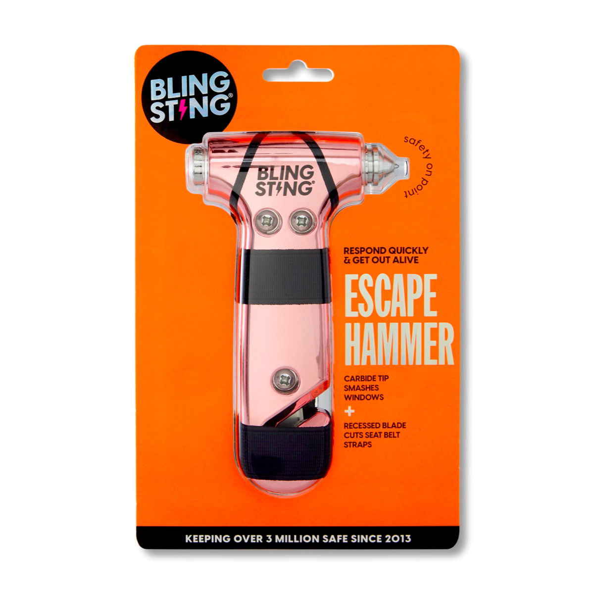 BLINGSTING - Wholesale Handy Tool - Emergency Escape Hammer | Blush 
Pink3