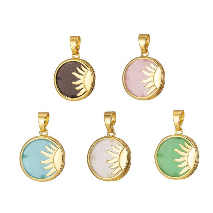Sun Pendant Celestial Coin Dainty Charm J-306~J-310 for wholesale by Aim Eternal