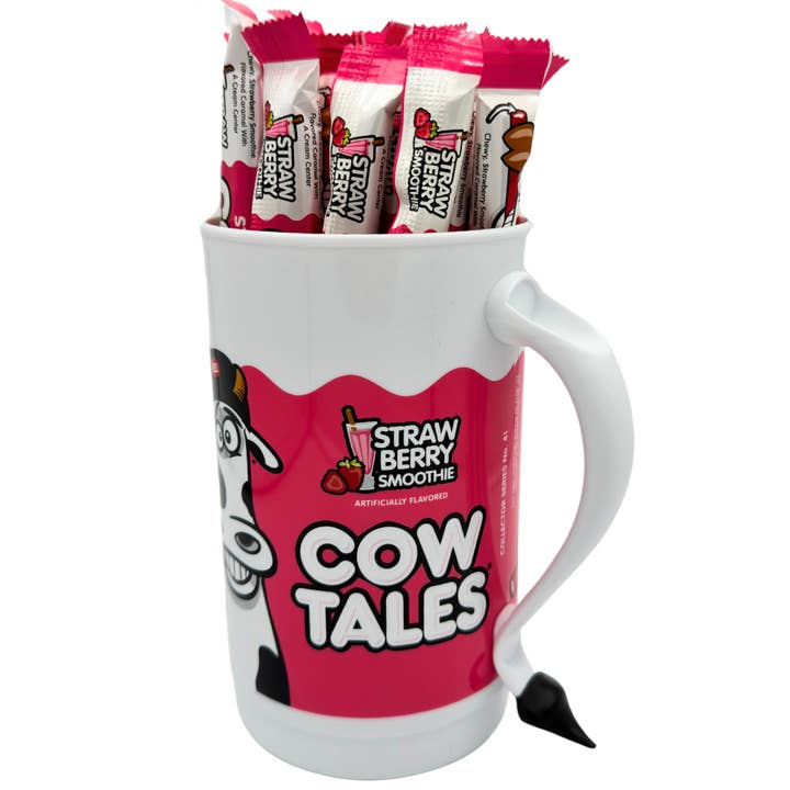 Martin's Country Store LLC - Wholesale Caramel - Cow Tales - Strawberry W/Tumbler 1/100ct