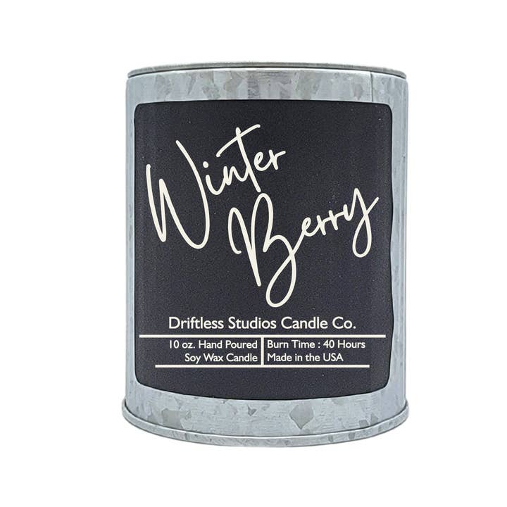 Driftless Studios - Wholesale Jar/Filled Candle - Winter Berry Christmas Candles Wholesale Scented Soy Candle