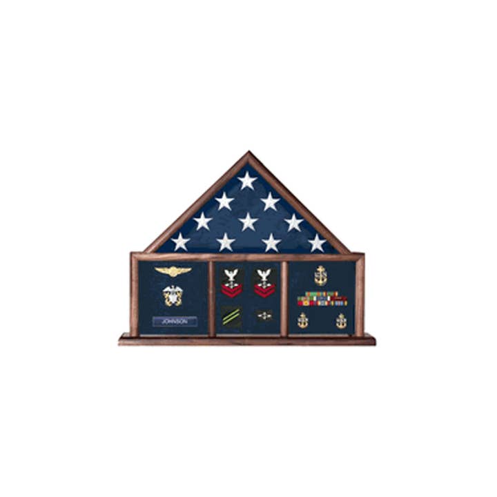 Flag and Memorabilia Flag Shadow Box, Combination Flag Medal for wholesale by Flags Connections