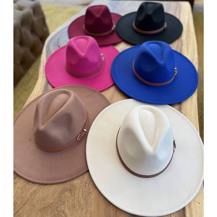 One and Only Accessories - Wholesale Fedora - Women's - Structured wide brim panama hat in vegan felt