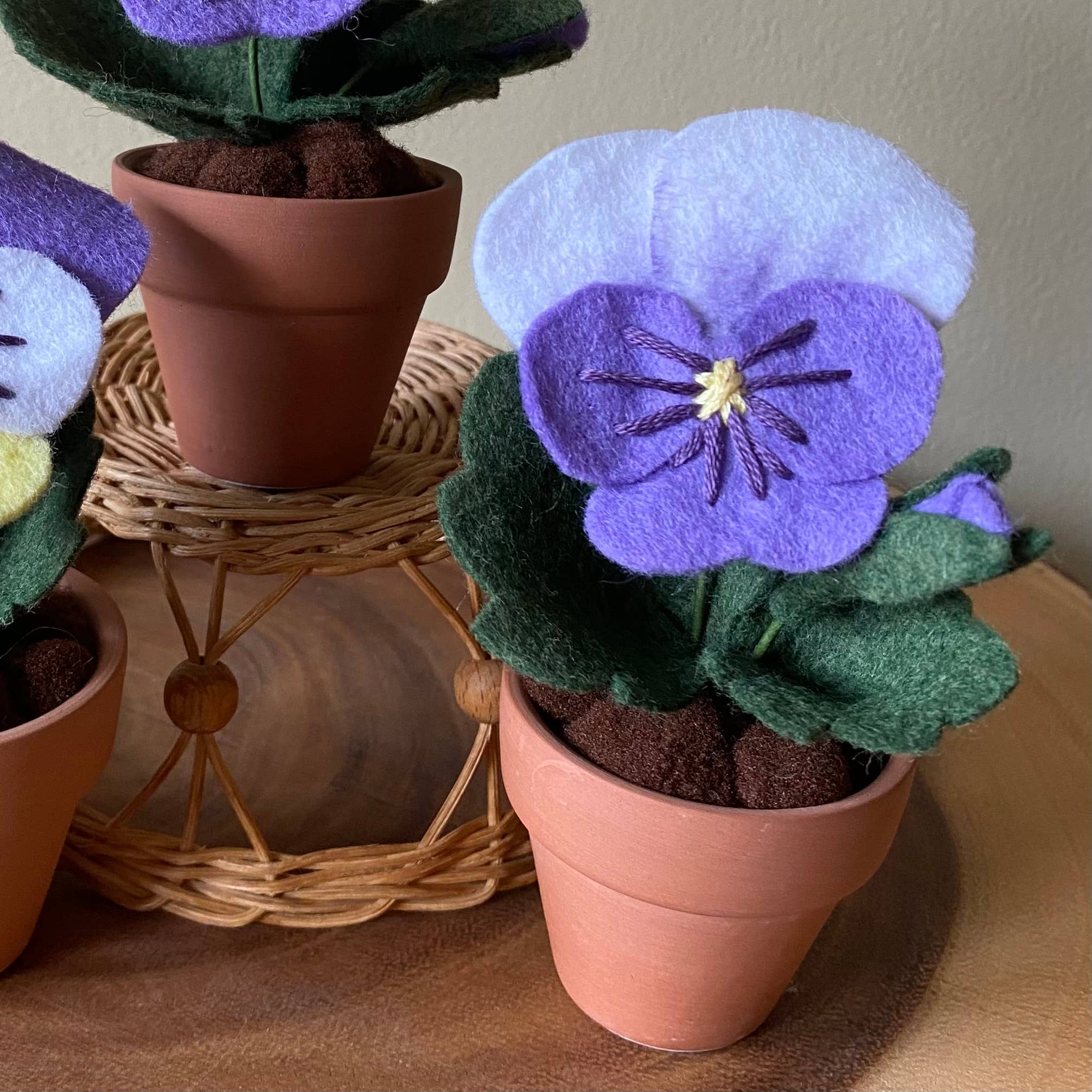 ForgetBKnot - Wholesale Artificial Flowers - Pansy Felt Forever Flower10