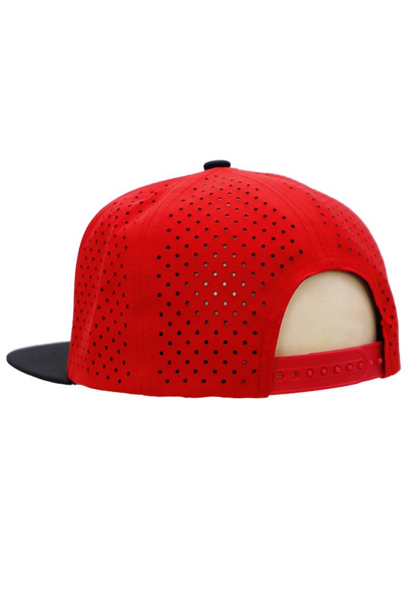 Cap Zone - Wholesale Flat Brim Cap - Men's - Two Tone Six Panel Flat Bill Perforated Snapback7