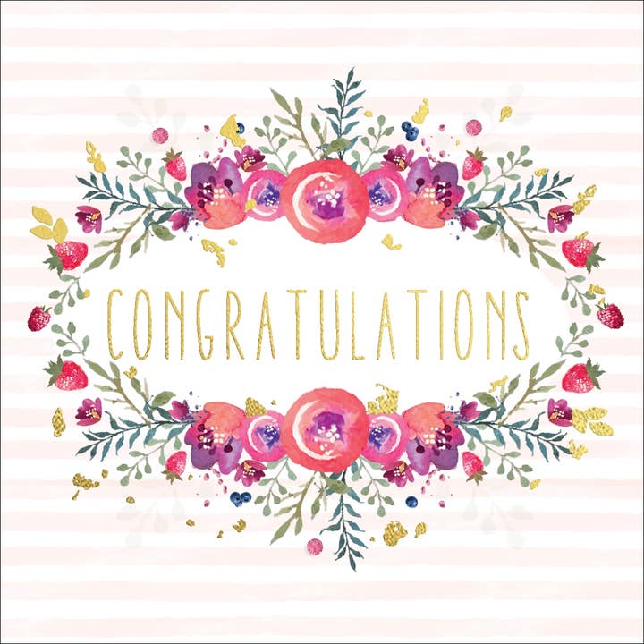 Congratulations Greeting Card, Sweet Orchard Collection for wholesale by The Handcrafted Card Company