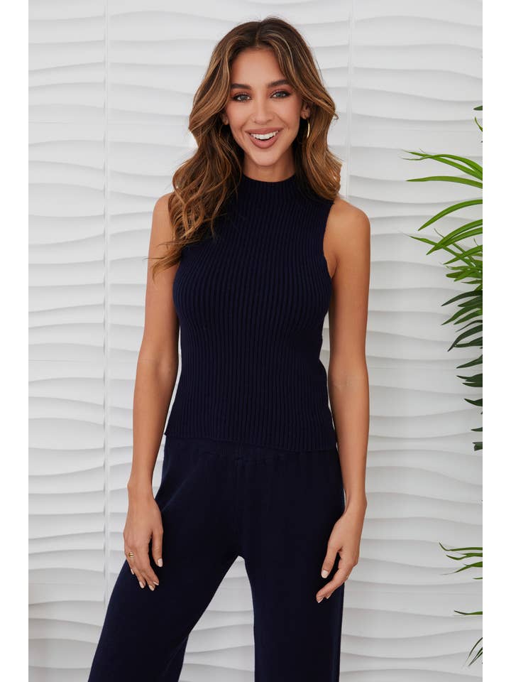 MILIO MILANO - Vente Haut en maille â femme - COQUILLE CĂTELĂE EN VISCOSE SANS MANCHES (330117/37715)37