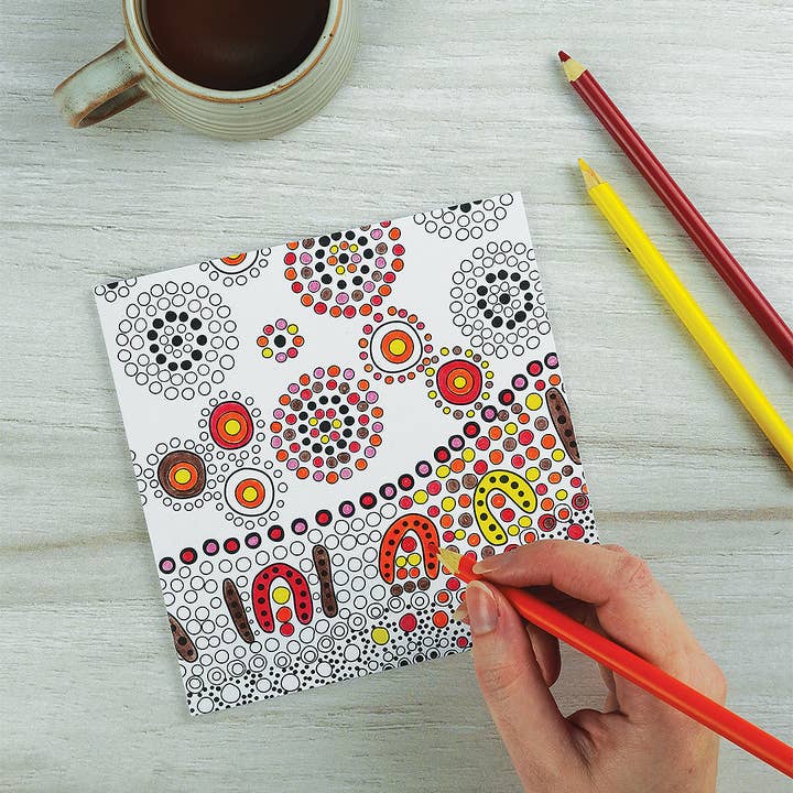 Earth Greetings - Wholesale Everyday Greeting Card - Colouring Cards Pack - First Nations Art10