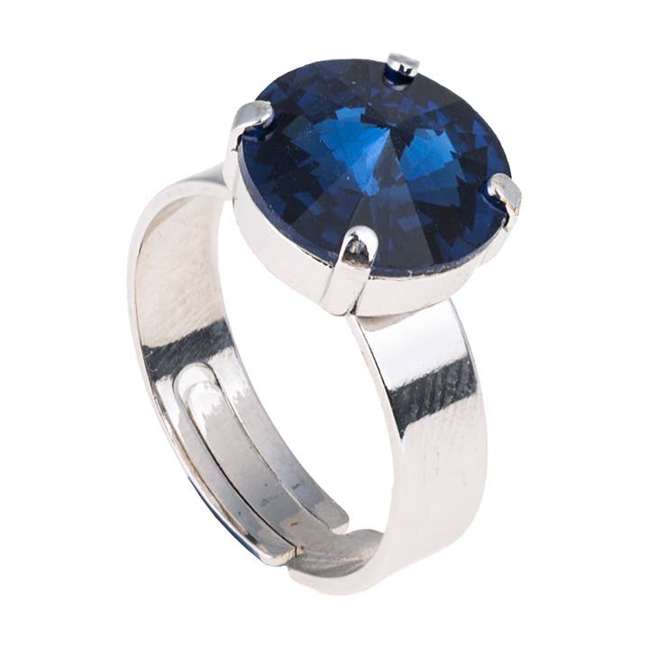 BAGUE PIERRE COULEUR 6MM PLAQUÉ ARGENT pour la vente par Destellos Mediterranean Jewels