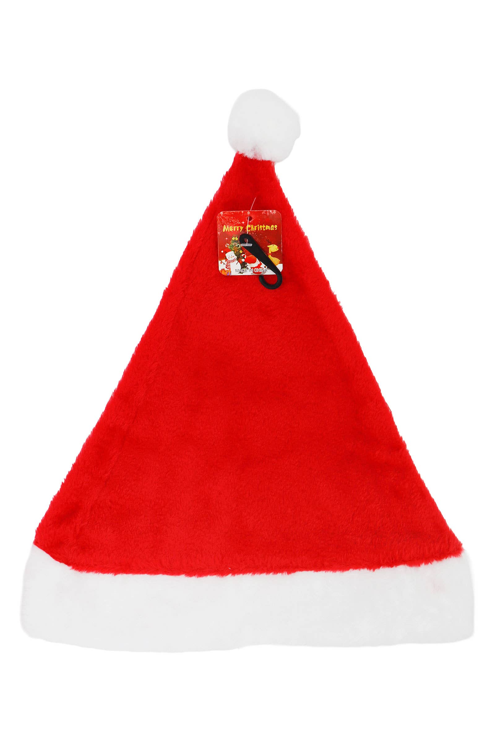 RED WHITE Christmas Fuzzy Fleece Santa Hat for wholesale on Faire4