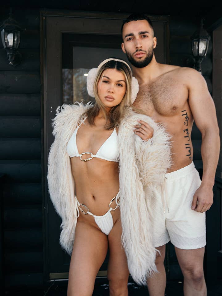 Miles Textured Short Cream for wholesale by IVY Swimwear