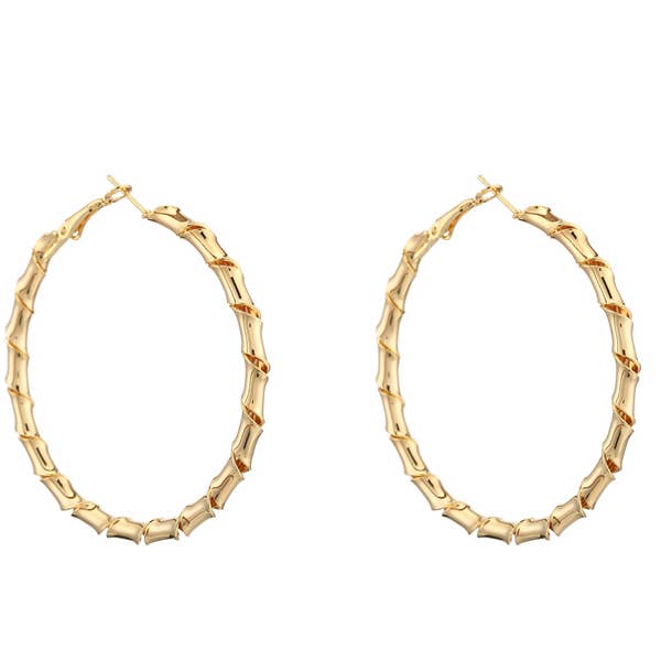 Modieuze hoepeloorbellen van metaal met enkele streng voor dames voor wholesale door Nima Accessories Inc