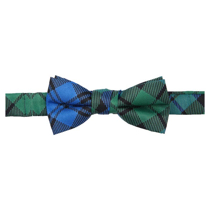 Kid's Woven Royal Tartan Plaid Banded Bow Tie for wholesale by Jacob Alexander