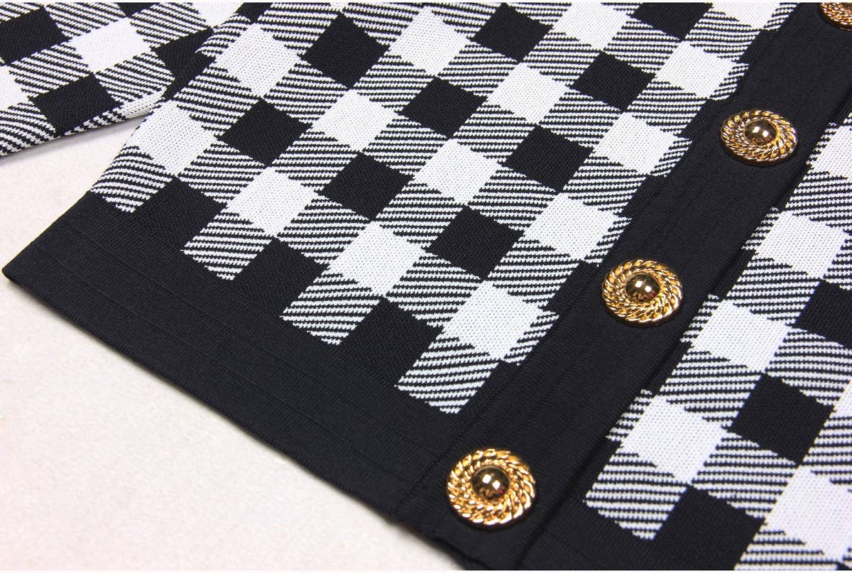 Productseeker - Wholesale Cardigan - Women's - JK071 Chic Plaid Cardigan Jacket - Autumn Essential30