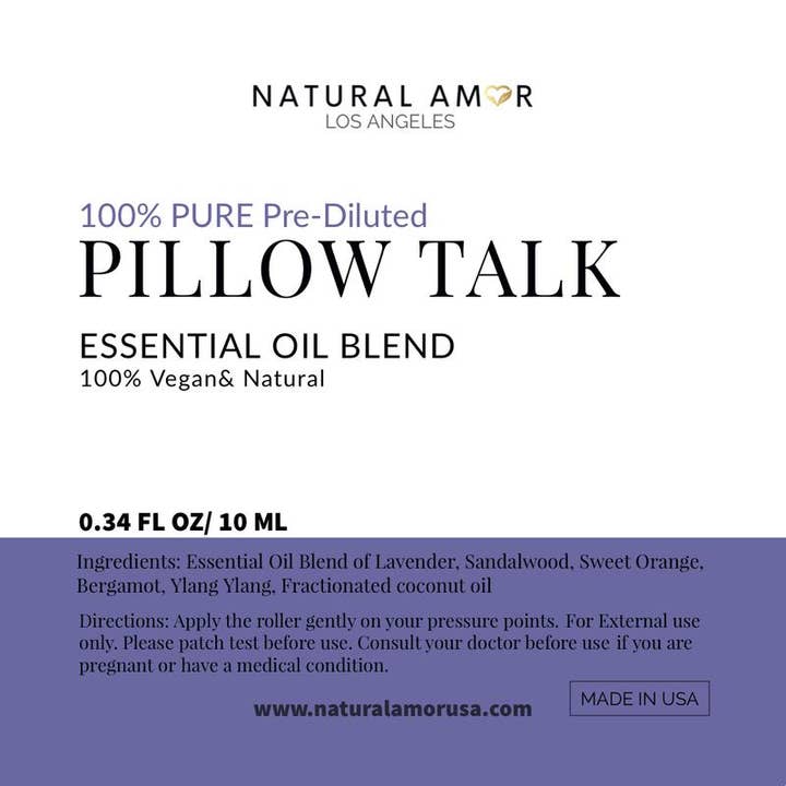 Natural Amor LLC - Wholesale Essential oil roll-on - Pillow Talk Essential Oil Blend Roller - Roll on 10ml3