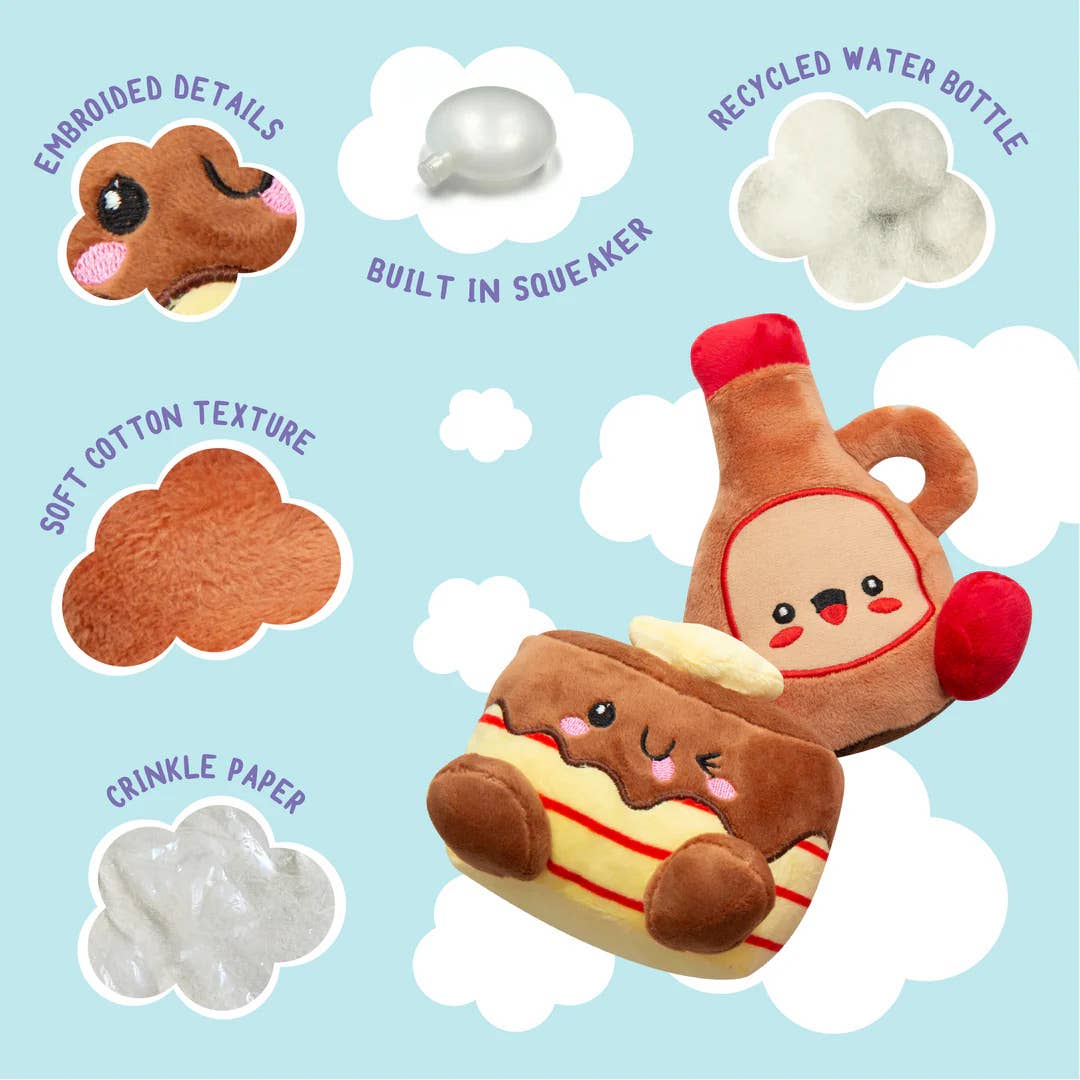 Pet Palette Distribution - Wholesale Pet Plush Toy - Dog - SnugArooz Pancake and Syrup Plush Dog Toy 2pk2