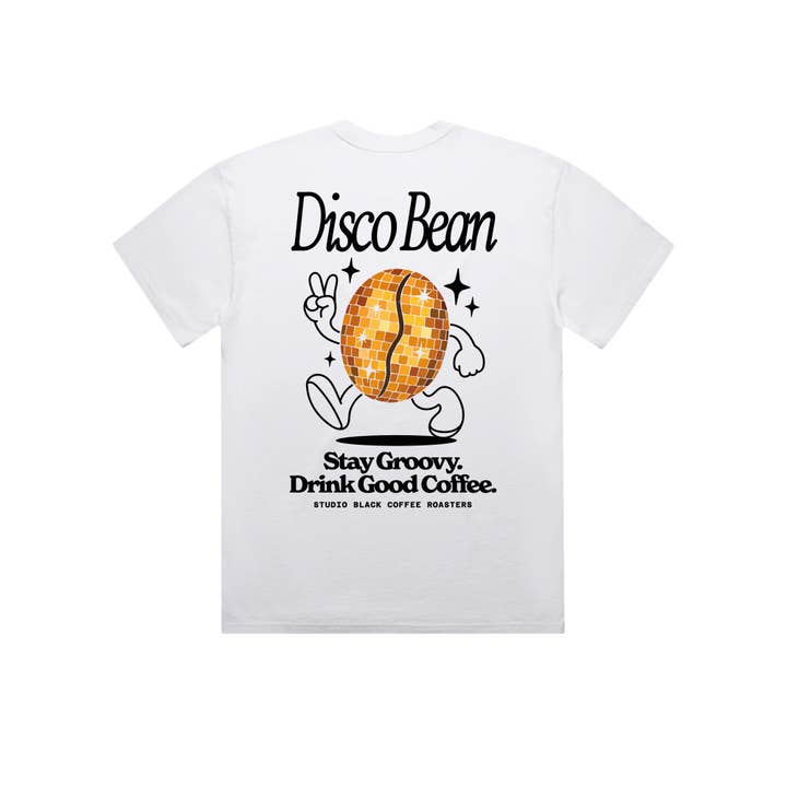 Disco Bean (Stay Groovy) T-Shirt | White for wholesale by Studio Black