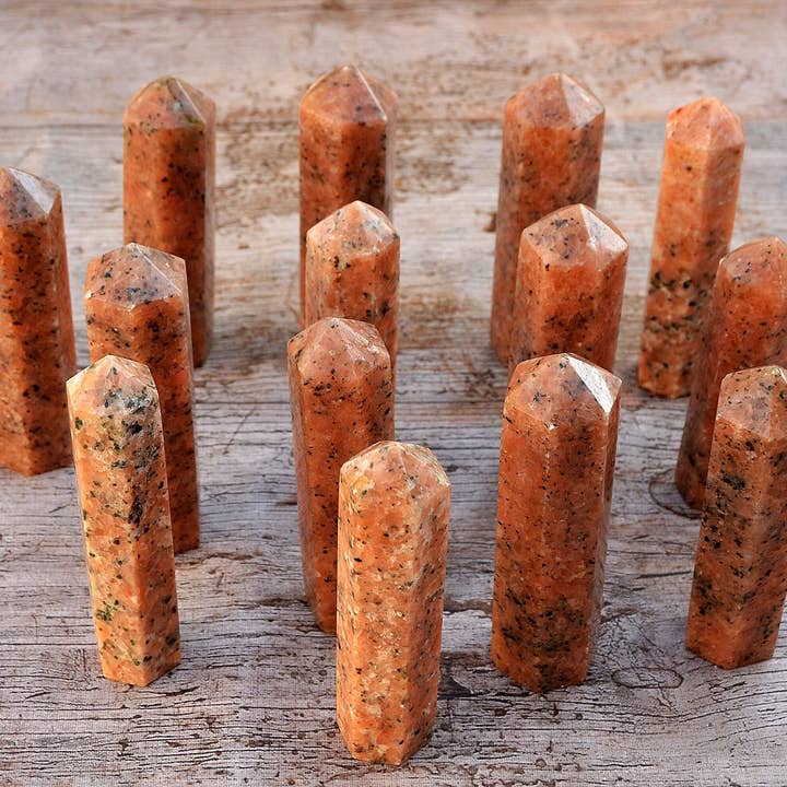 Kaia & Crystals - Wholesale Spiritual Stone/Crystal - Orange Calcite Prism Point (95mm)