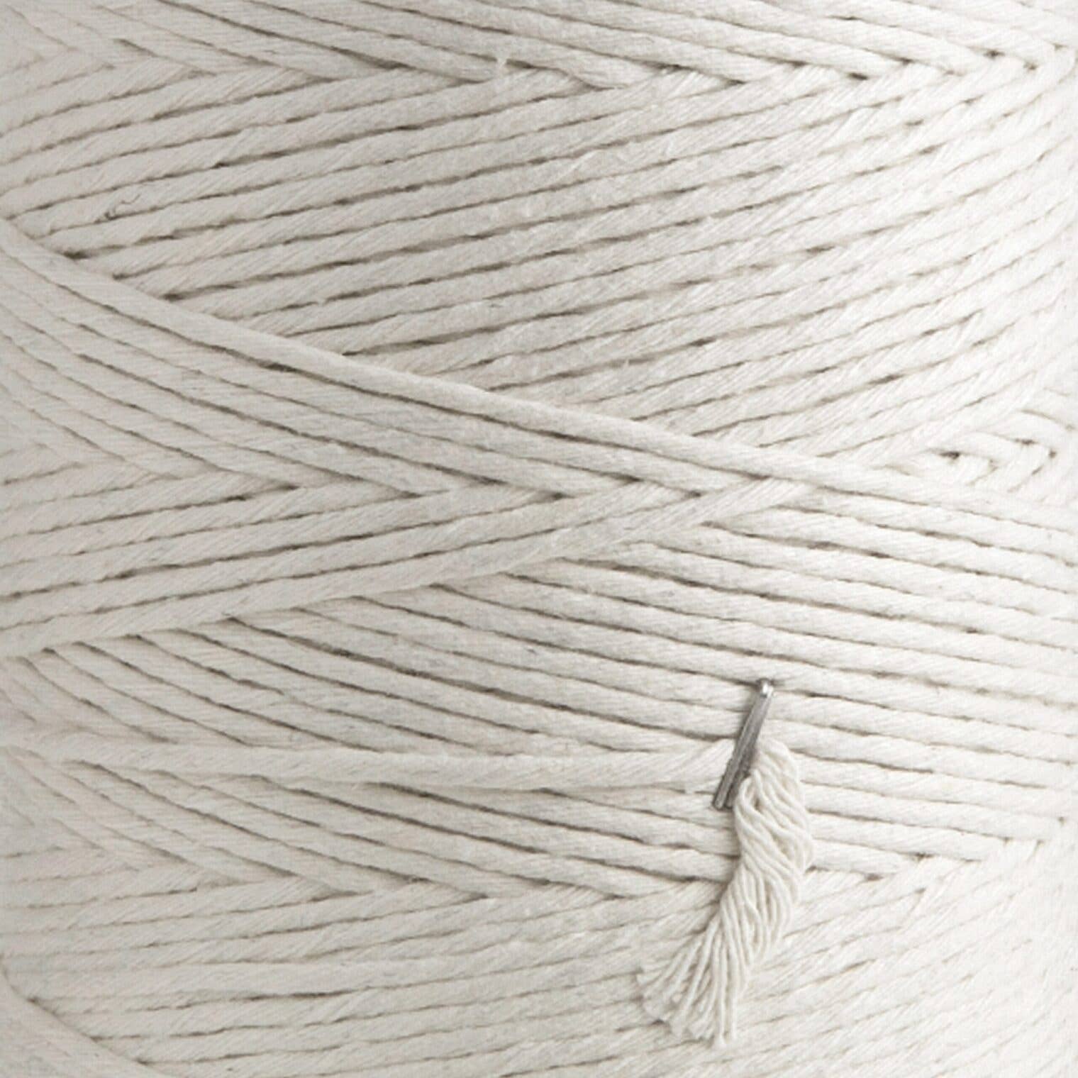 MB Cordas - Vendita all'ingrosso Lana - Corda di cotone per macramè MB Cordas 3 mm naturale, treccia singola 1 filo, 400 m3