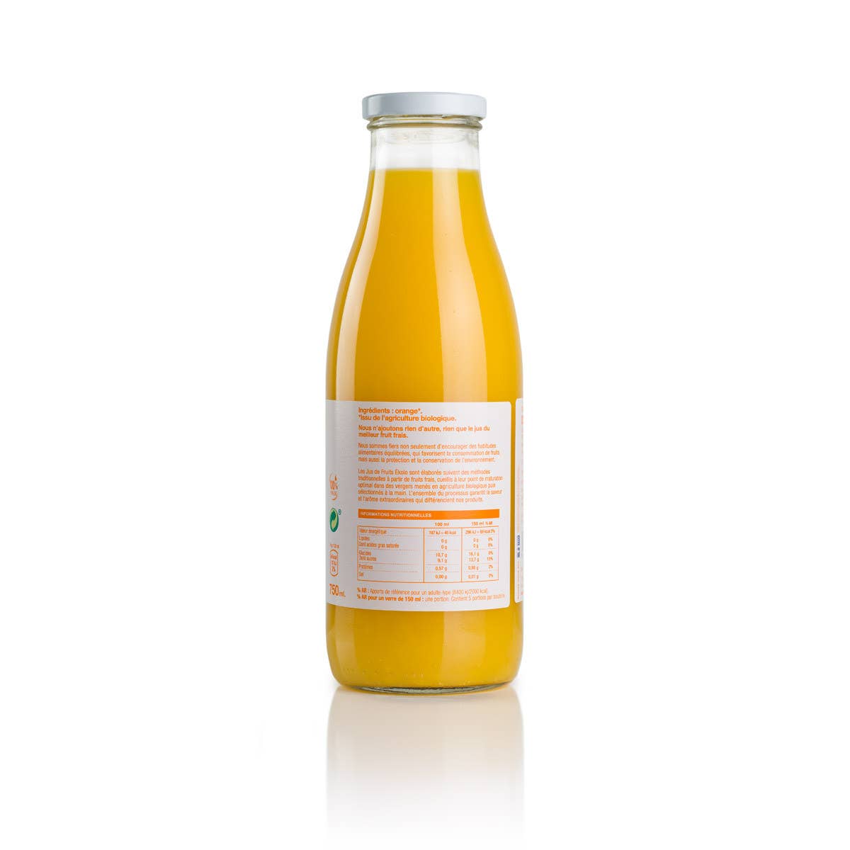 ekolo – Engroshandel Frugtjuice – Økologisk appelsinjuice, 100 % friskpresset, 6 stk. x 750 ml1